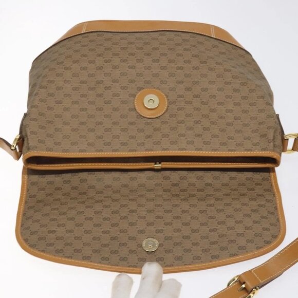 GUCCI Micro GG Supreme Shoulder Bag PVC Beige Gold - Picture 11 of 16